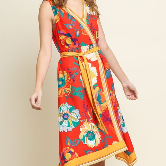 NWOT Floral Faux Wrap Dress - Picture 4 of 4